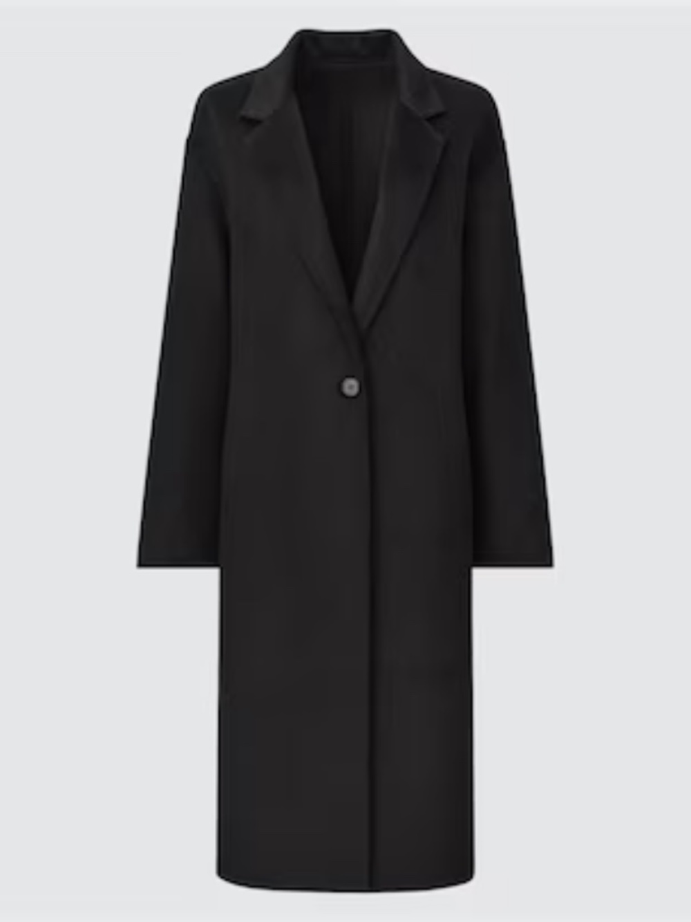 Uniqlo Double Face Chester Long Coat in Black (XS)